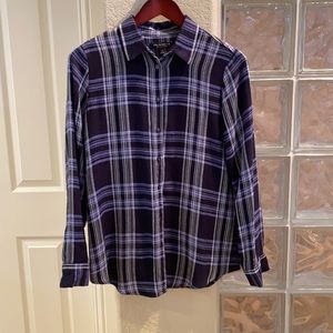 Purple plaid Banana Republic soft button down